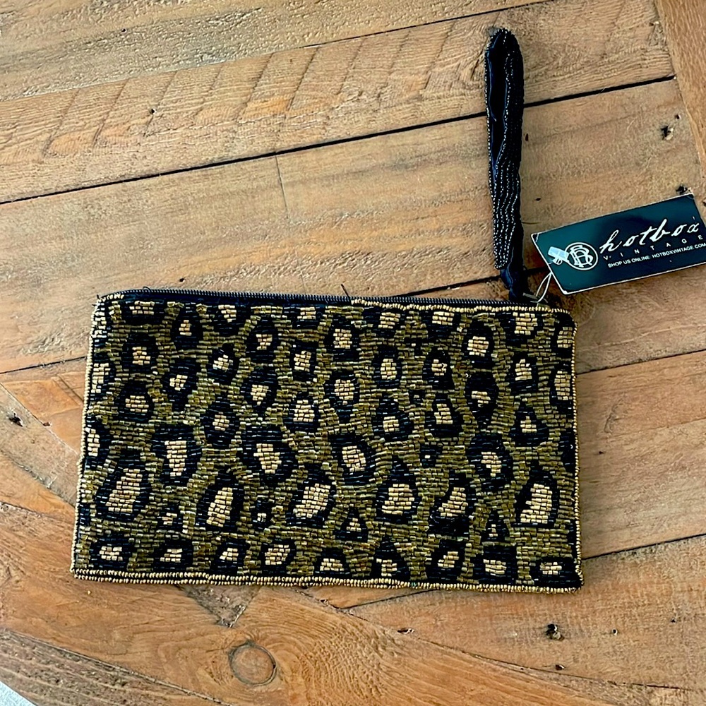 Beaded wristlet purse.